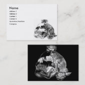 Cartes de visite de crâne et de roses (Devant / Derrière)