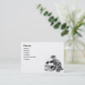 Cartes de visite de crâne et de roses (Debout devant)