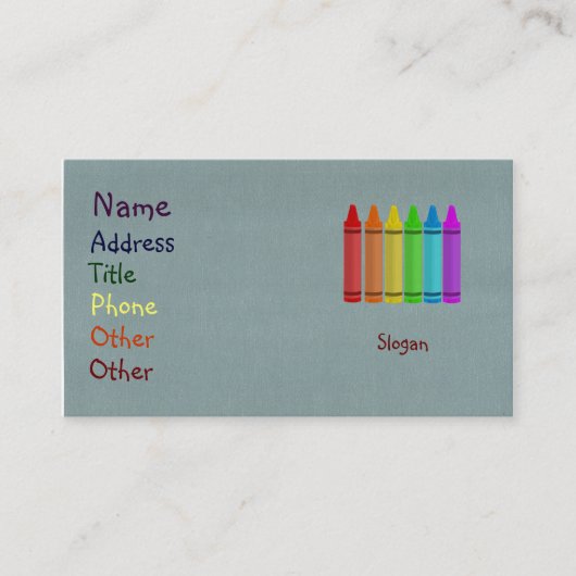 Cartes de visite de crayon (Devant)
