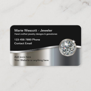 Cartes de visite de créateur de bijoux élégants