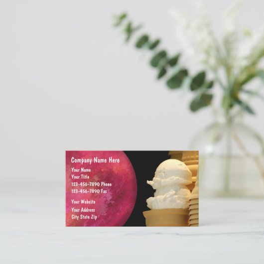 Cartes de visite de crème glacée (Debout devant)