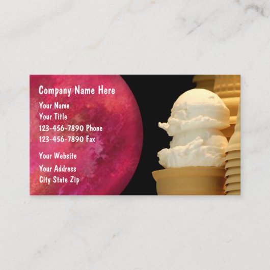 Cartes de visite de crème glacée (Devant)