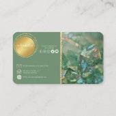 Cartes de visite de cristal vert et or moderne (Dos)