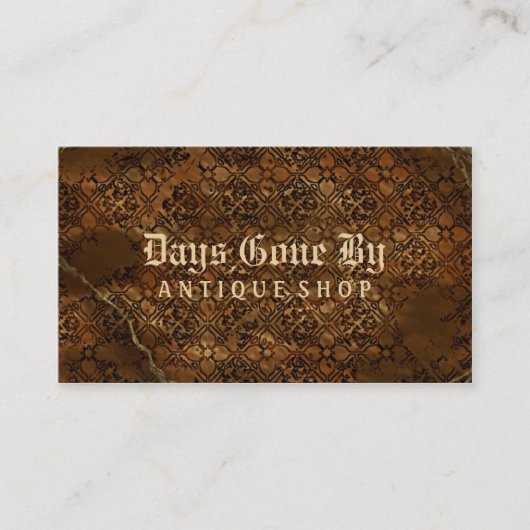 Cartes de visite de cru d'antiquités de magasin de (Devant)