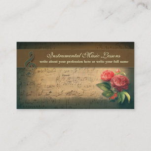 cartes de visite de cru de musique