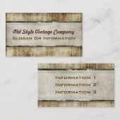 Cartes de visite de cru de style ancien (Devant / Derrière)