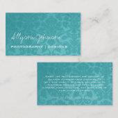 Cartes de visite de cru de turquoise (Devant / Derrière)