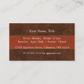 Cartes de visite de cuir et de fourrure (Dos)