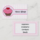cartes de visite de cupcake (Devant / Derrière)