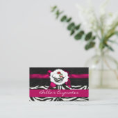 cartes de visite de cupcake chic rose (Debout devant)
