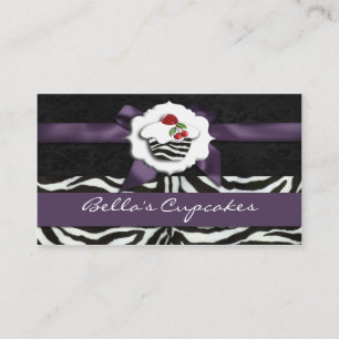 cartes de visite de cupcake chic violet