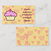 cartes de visite de cupcake doux (Devant / Derrière)