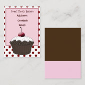 cartes de visite de cupcake doux à la cerise migno (Devant / Derrière)