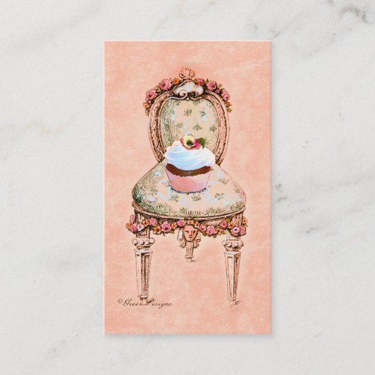 Cartes de visite de Cupcake et de la chaire victor (Devant)