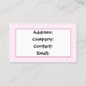 Cartes de visite de cupcake rose (Dos)