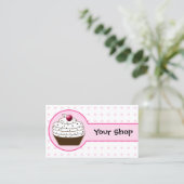 Cartes de visite de cupcake rose (Debout devant)
