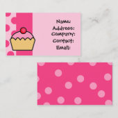 cartes de visite de cupcake rose (Devant / Derrière)