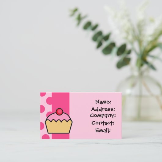 cartes de visite de cupcake rose (Debout devant)