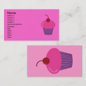 Cartes de visite de Cupcake rose (Devant / Derrière)