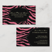 cartes de visite de Damask à la framboise zebra+ (Devant / Derrière)