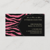 cartes de visite de Damask à la framboise zebra+ (Dos)