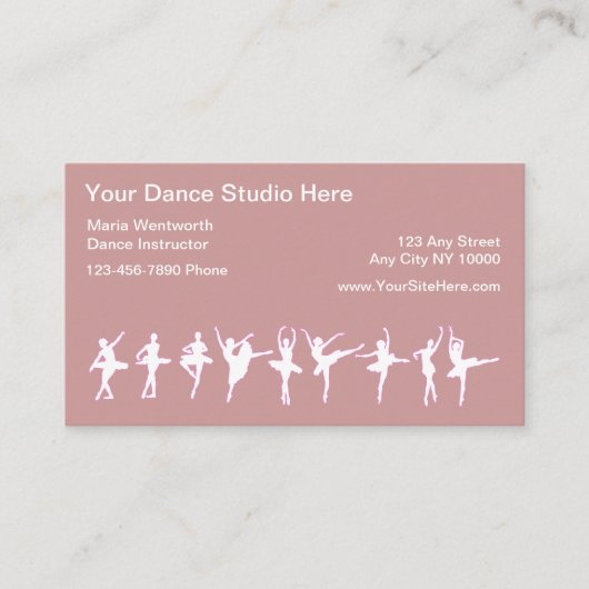 Cartes de visite de danse de ballet (Devant)