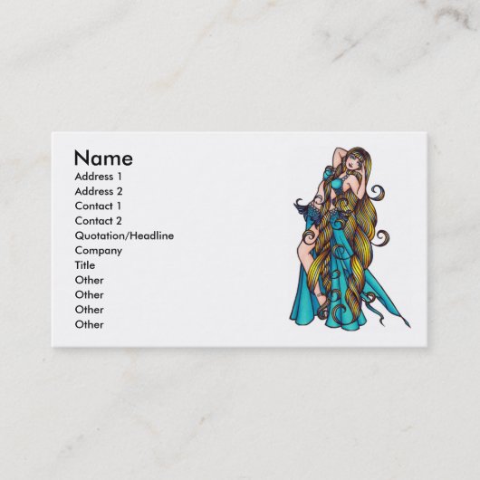 Cartes de visite de danse du ventre (Devant)