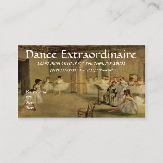 Cartes de visite de DANSE ou de BALLET (Devant)