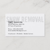 Cartes de visite de déblaiement de neige (Dos)