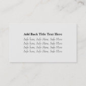 Cartes de visite de déchets de bois (Dos)