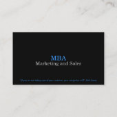 Cartes de visite de déclaration simple (Dos)