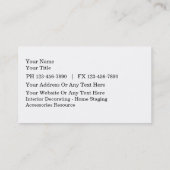 Cartes de visite de décoration (Dos)