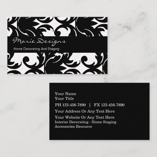 Cartes de visite de décoration (Devant / Derrière)