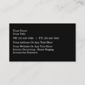 Cartes de visite de décoration (Dos)