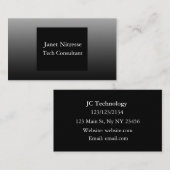 Cartes de visite de dégradé noir (Devant / Derrière)