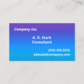 Cartes de visite de dégradé violet à bleu (Devant)