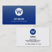 Cartes de visite de demi-teintes bleu moderne (Devant / Derrière)