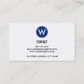 Cartes de visite de demi-teintes bleu moderne (Dos)