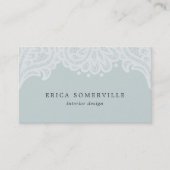 Cartes de visite de dentelles Paisley | Aqua glacé (Devant)