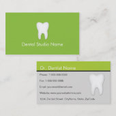 Cartes de visite de Dentist/Dental Studio en vert (Devant / Derrière)
