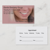 Cartes de visite de dentiste (Devant / Derrière)