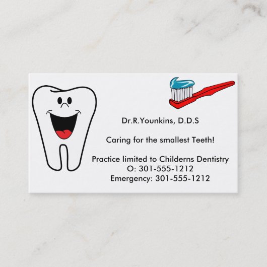 Cartes de visite de dentiste (Devant)