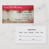 Cartes de visite de dentiste (Devant / Derrière)