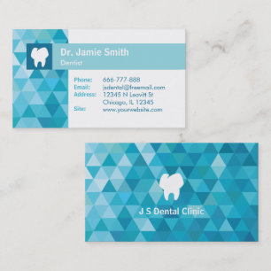 Cartes de visite de dentiste à logo de dent en pol