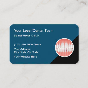 Cartes de visite de dentiste avec graphique de den