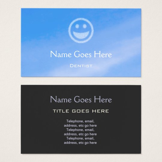 Cartes de visite de dentiste "de ciel bleu"