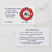 Cartes de visite de département du feu avec la (Devant / Derrière)