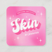 Cartes de visite de dermatologue tendance rose rét (Devant)