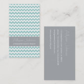 Cartes de visite de design Blue & Grey Chevron (Devant / Derrière)