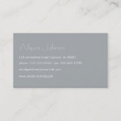 Cartes de visite de design Blue & Grey Chevron (Dos)